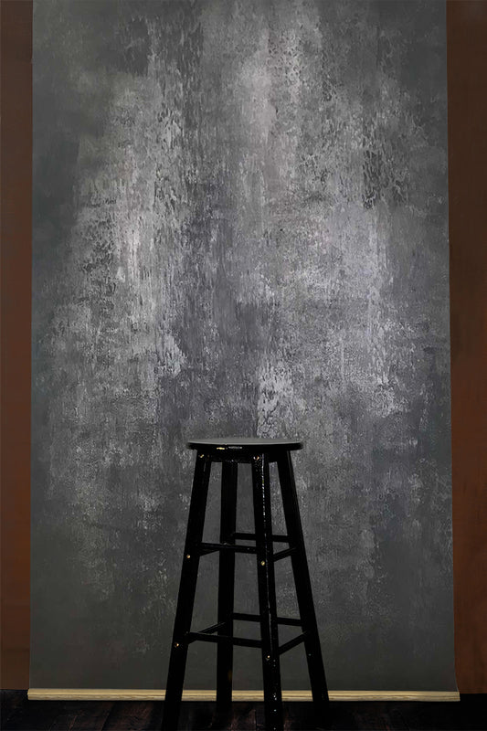 Clotstudio Abstract Black Light Grey Textured Hand Painted Canvas Backdrop #clot570