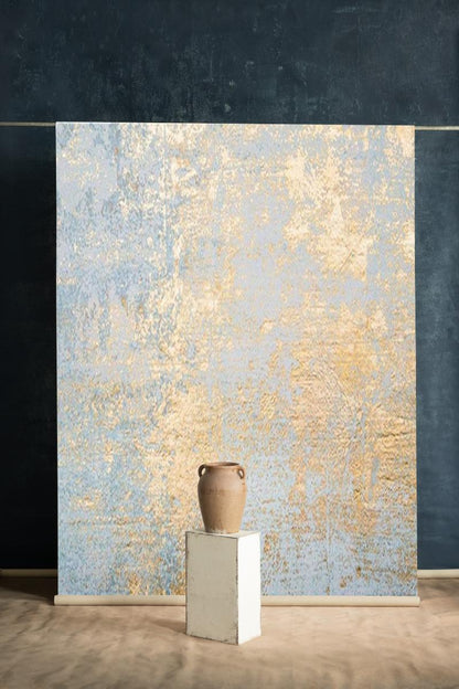 Clotstudio White golden Textured Hand Painted Canvas Backdrop #clot518