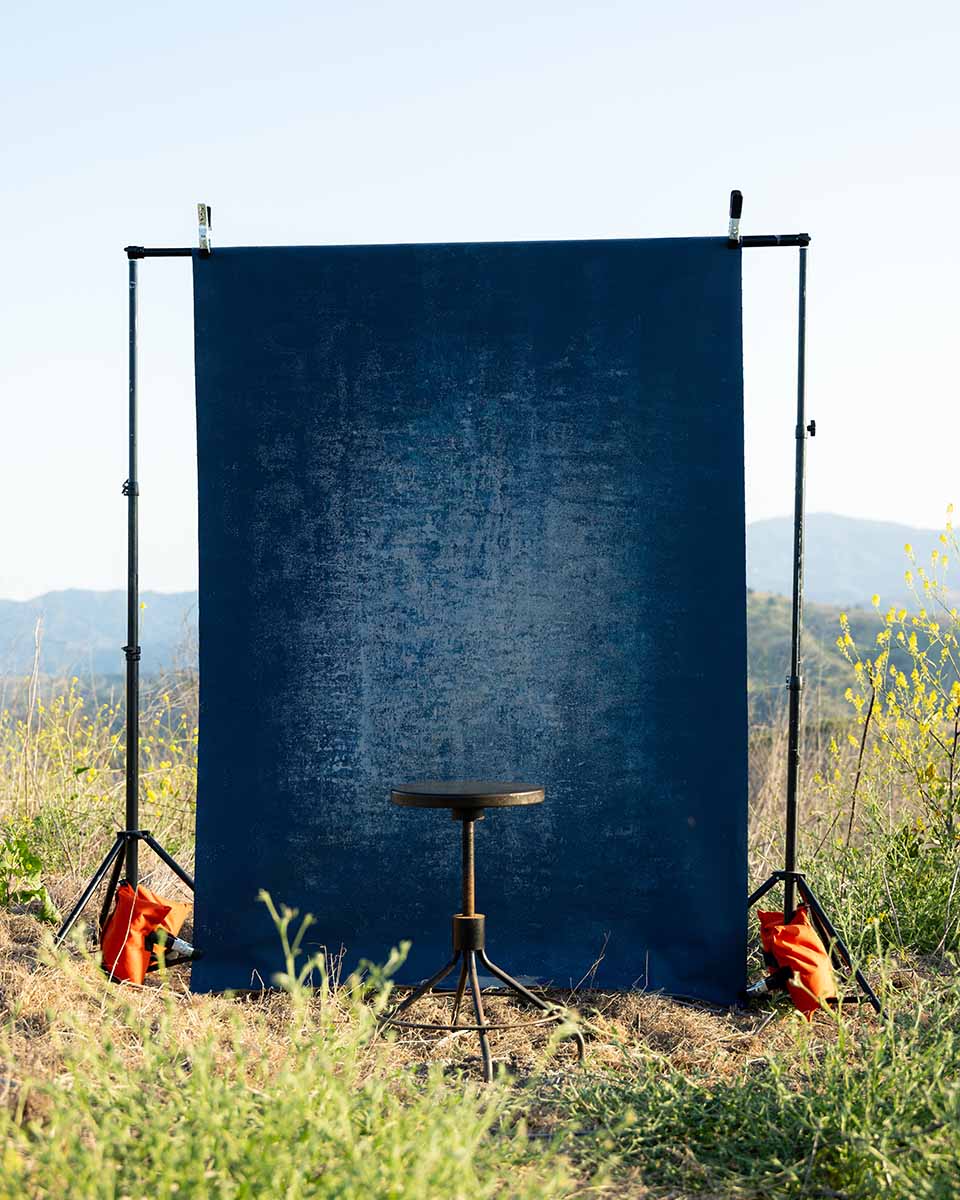 Clotstudio Abstract Blue Textured Hand Painted Canvas Backdrop #clot148