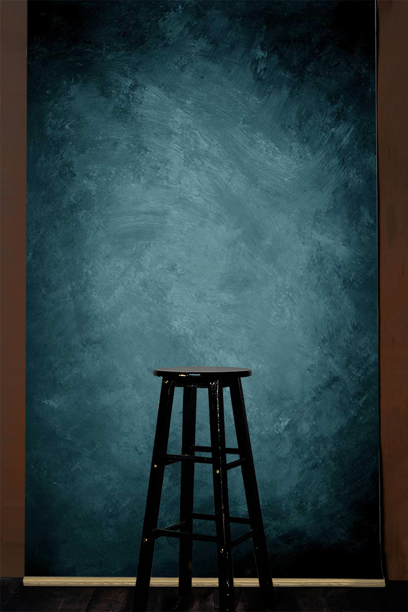 Clotstudio Abstract Blue Textured Hand Painted Canvas Backdrop #clot215