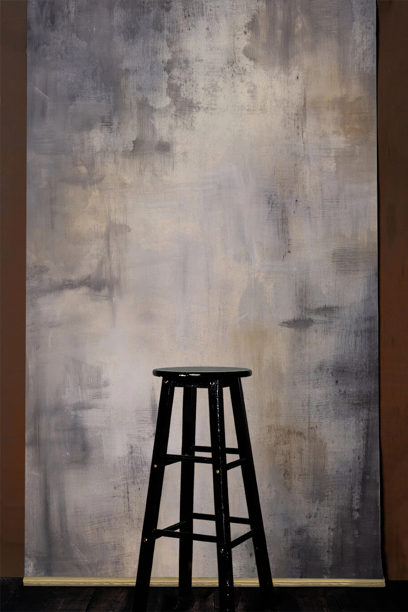 Clotstudio Abstract Gray Textured Hand Painted Canvas Backdrop #clot252