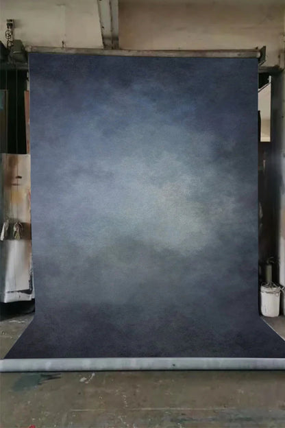 Clotstudio Abstract Blue Grey Black Textured Hand Painted Canvas Backdrop #clot479