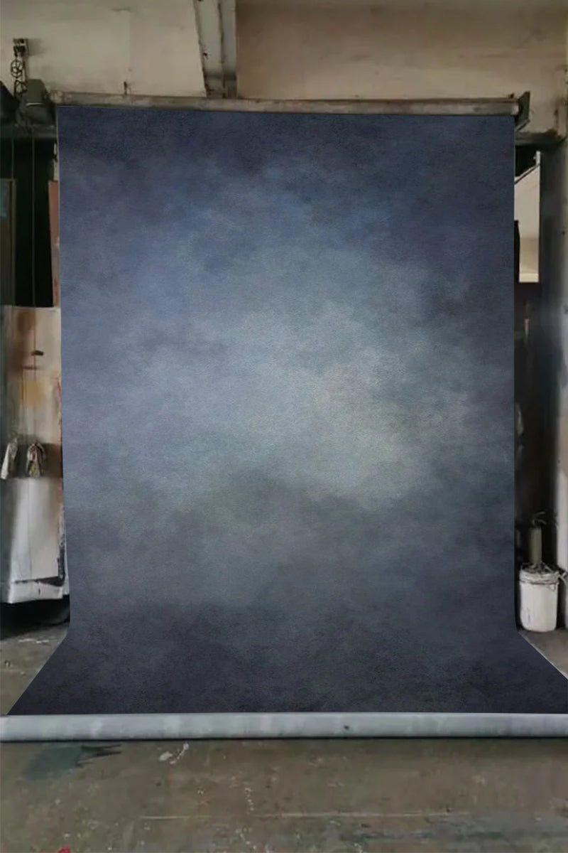 Clotstudio Abstract Blue Grey Black Textured Hand Painted Canvas Backdrop #clot479