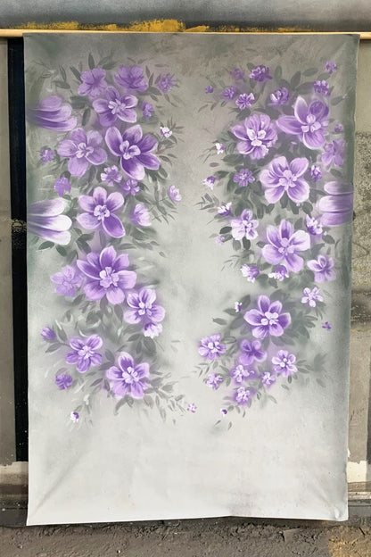 Clotstudio Fine Art Purple Flower Hand Painted Backdrop #clot468