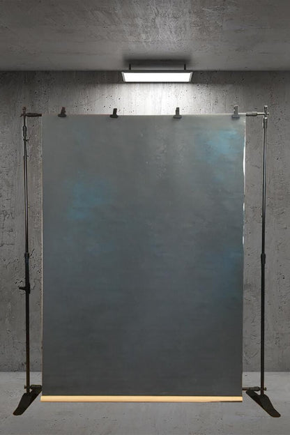 Clotstudio Abstract Dark Black with Little Blue Texture Hand Painted Canvas Backdrop #clot 30