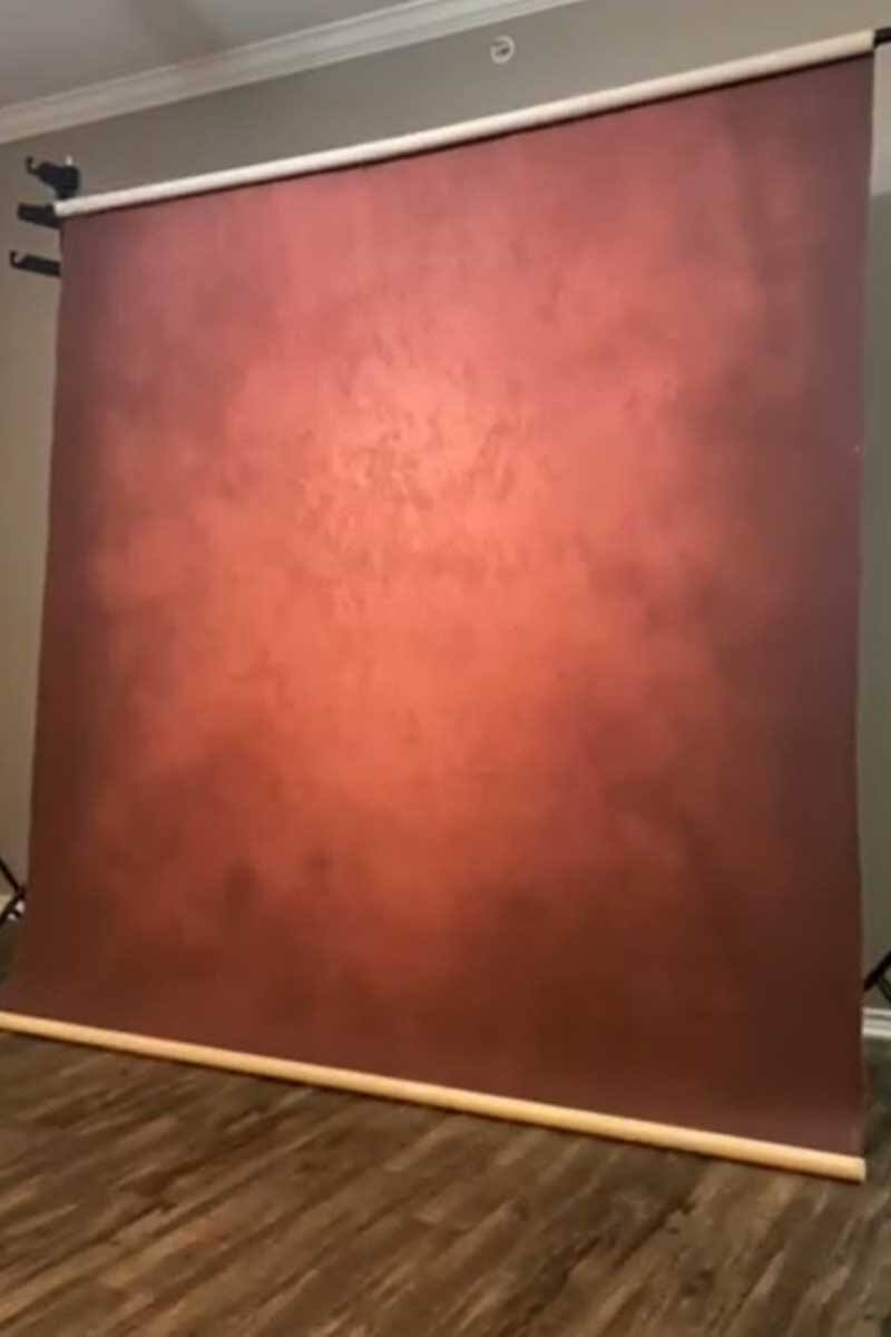 Clotstudio Abstract Warm Orange Red Mid Textured Hand Painted Canvas Backdrop #clot 120