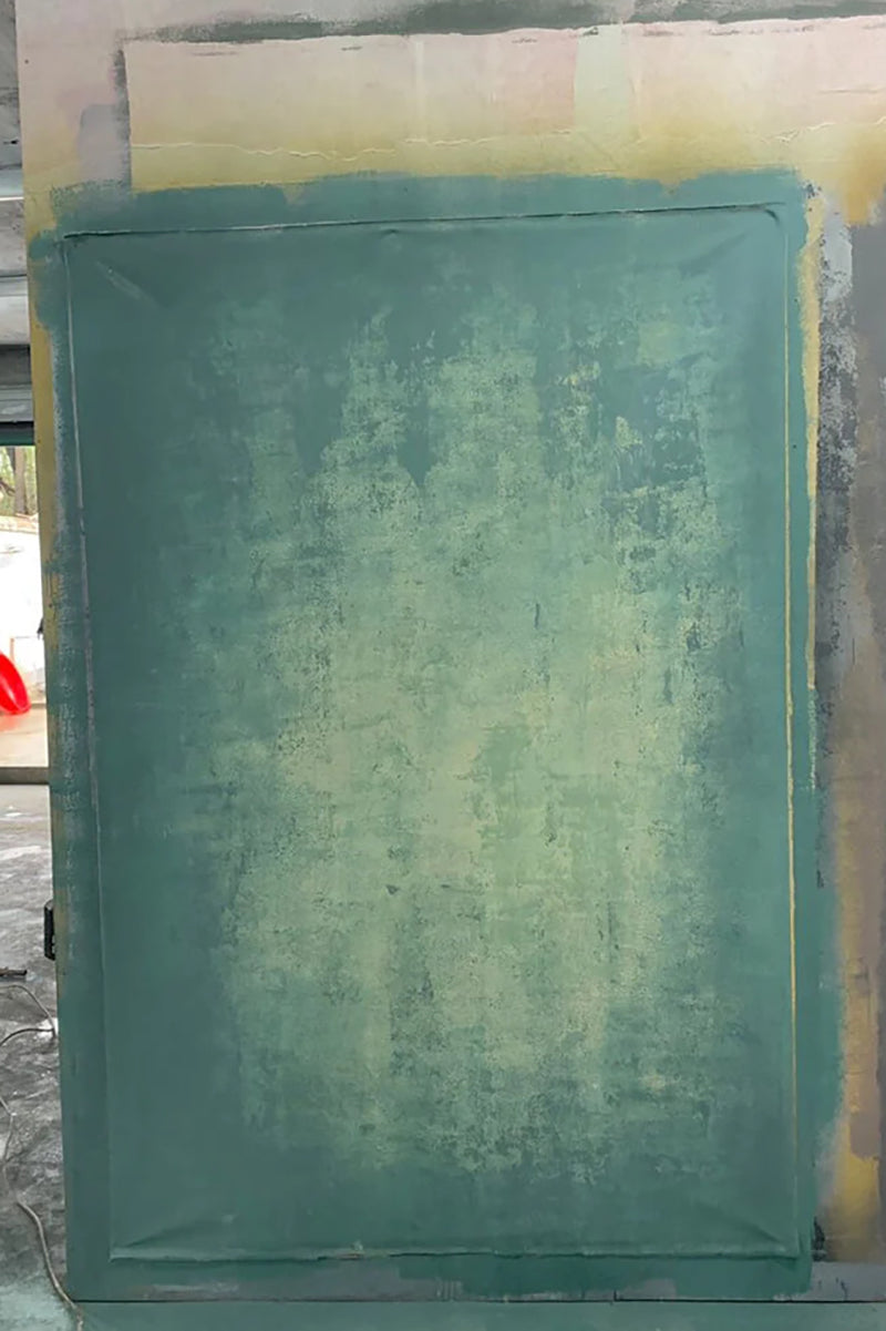 Clotstudio Abstract Dark Green Little Yellow Texture Hand Painted Canvas Backdrop #clot 13