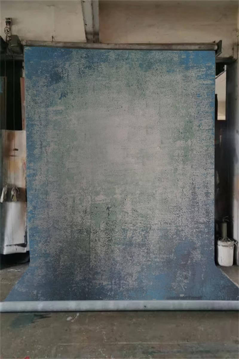 Clotstudio Abstract Blue Textured Hand Painted Canvas Backdrop #clot181