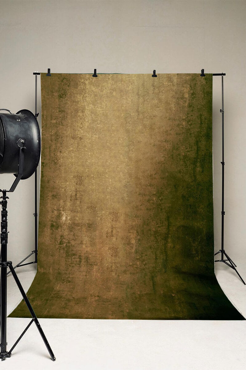 Clotstudio Abstract Ochre Green Textured Hand Painted Canvas Backdrop #clot210