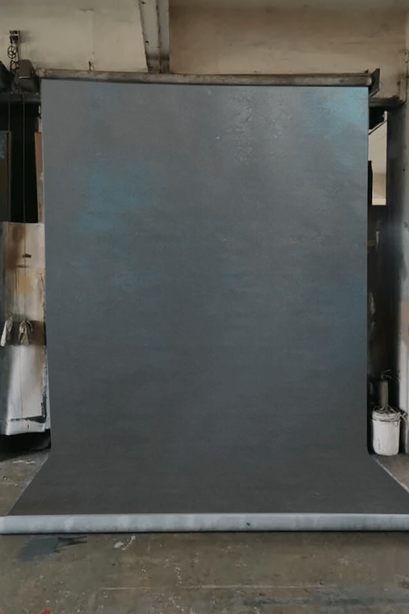 Clotstudio Abstract Dark Black with Little Blue Texture Hand Painted Canvas Backdrop #clot 30