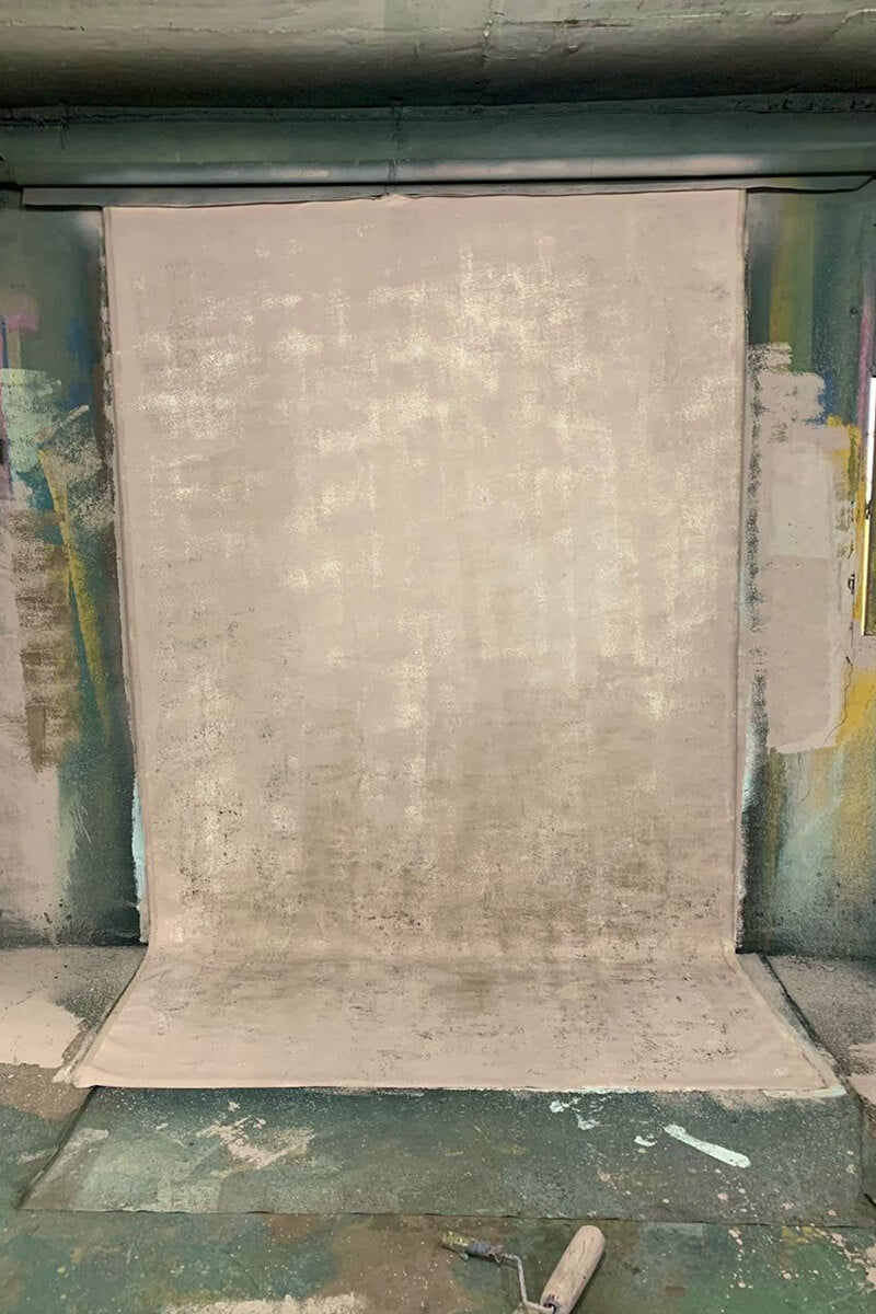 Clotstudio Abstract Beige Mid Textured Hand Painted Canvas Backdrop #clot 99