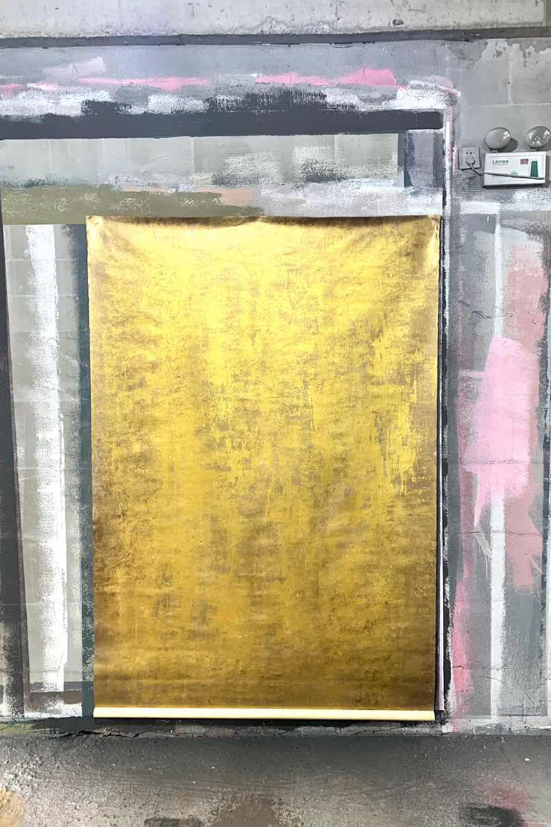 Clotstudio Abstract Golden Textured Hand Painted Canvas Backdrop #clot422