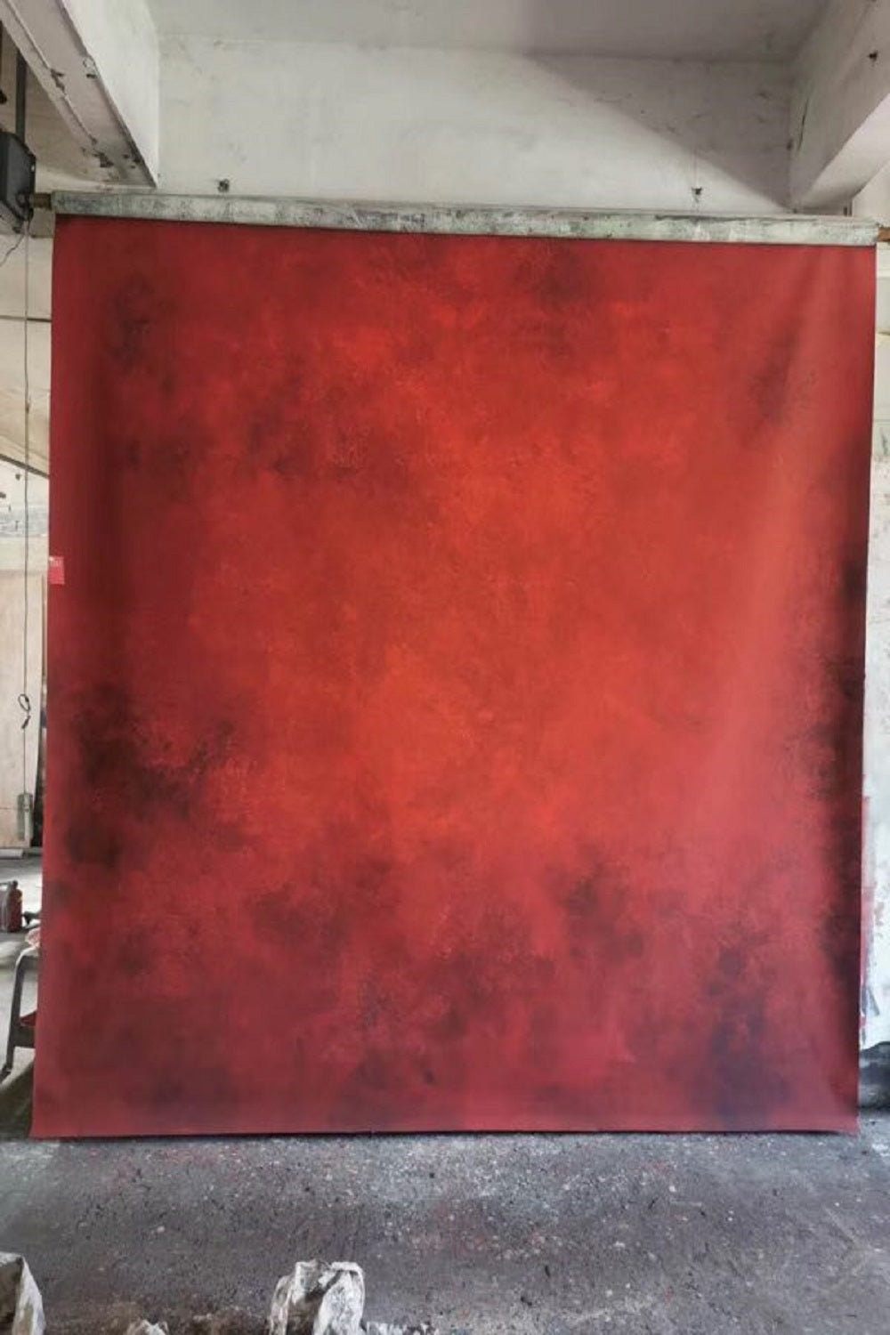 Clotstudio Abstract Dark Red Soft Texture Hand Painted Canvas Backdrop #clot 69